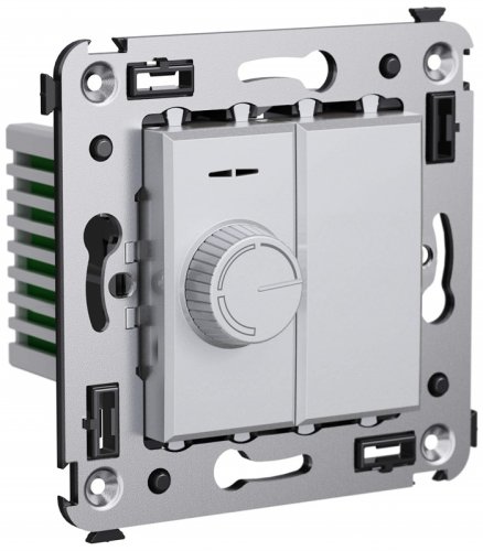 Светорегулятор поворотно-нажимной без рамки DKC Avanti 1-м. 60–800Вт закаленная сталь картинка